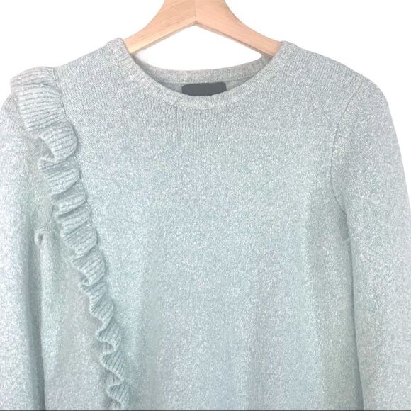 Cynthia Rowley Marled Knit & Ruffle Sweater - Picture 2 of 8
